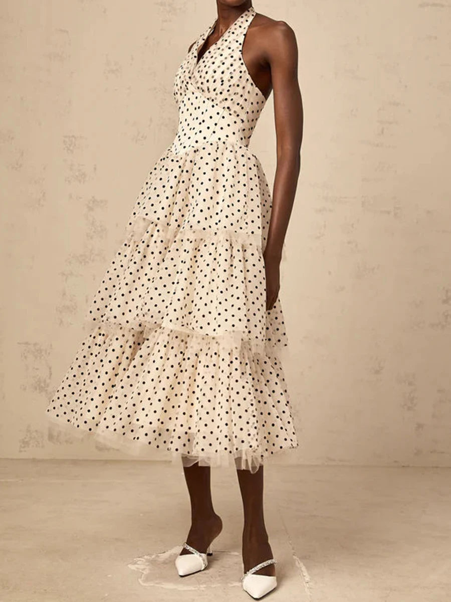 Elegantes Damenkleid mit Rundhalsausschnitt und langen Ärmeln im Patchwork-Design – figurbetont und transparent