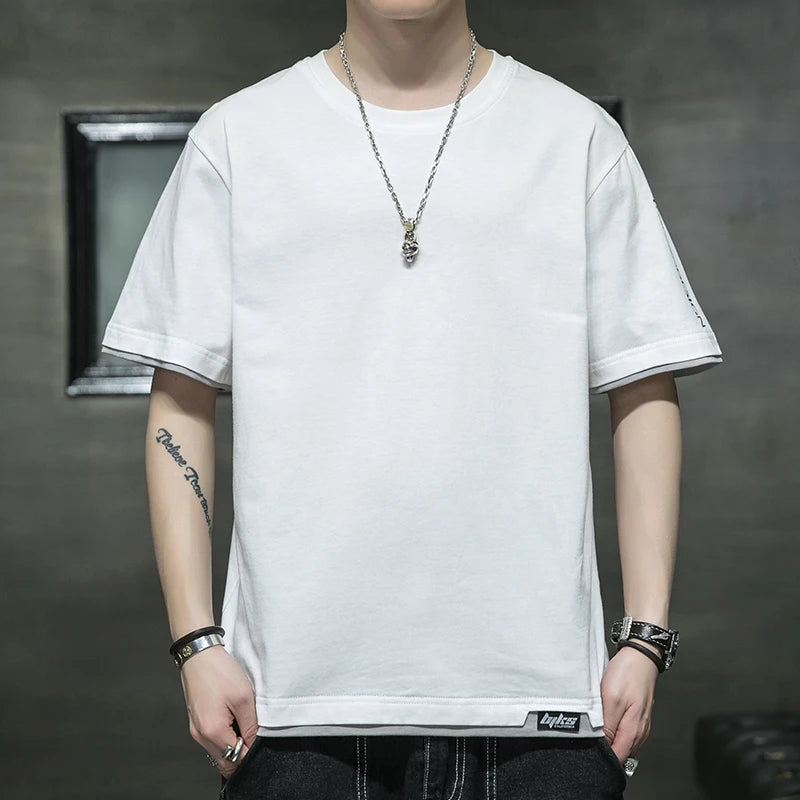 Herren T-Shirt aus 100 Prozent Baumwolle im einfarbigen Hip-Hop-Stil