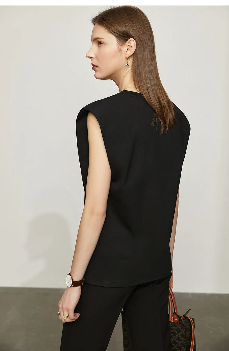 Damen T-Shirt im Retro-Stil mit lockerem Schnitt aus mercerisierter Baumwolle