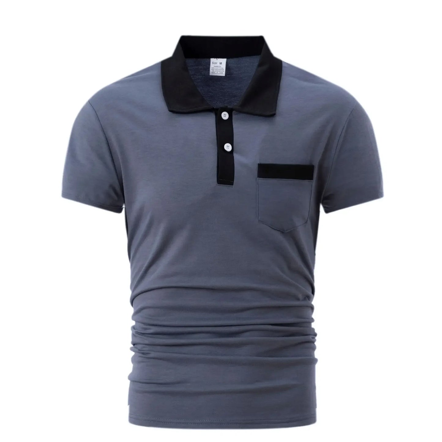 Herren-Casual-Poloshirt mit V-Ausschnitt und Knopfleiste – gestreiftes, vielseitiges Business-T-Shirt