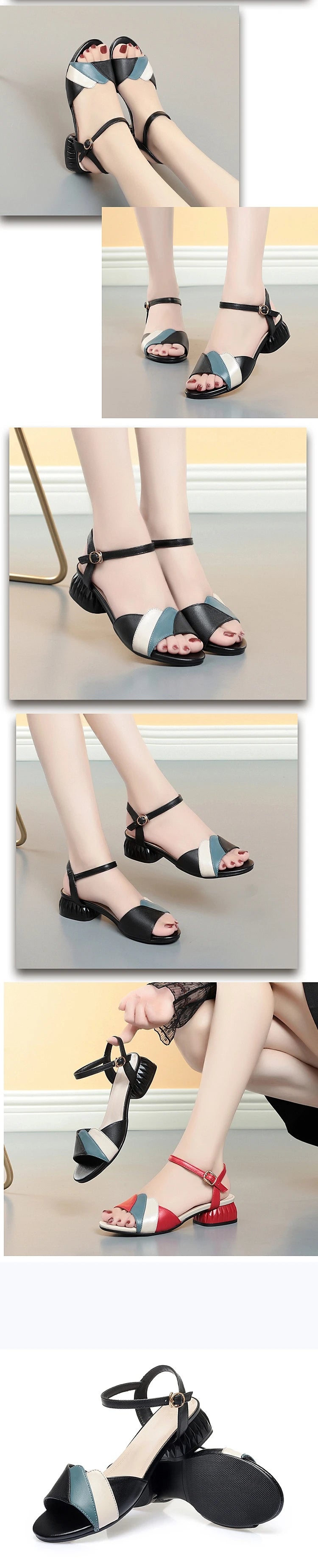 AIYUQI Sandalen Frauen Echtes Leder 2025, Sommer Neue Offene Zehen Frauen Sandalen Große Größe 41 42 43 Mode Mama Frauen sandalen