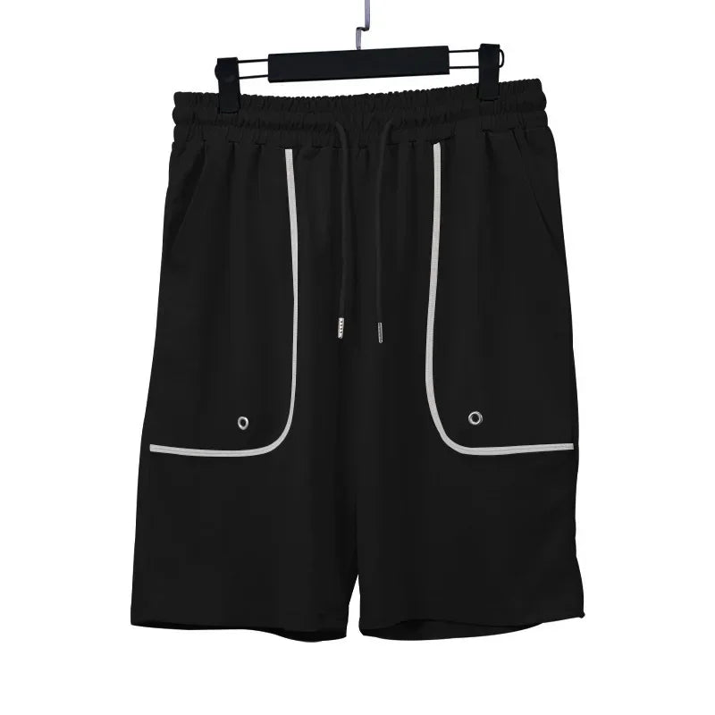 Lässiger Herren-Zweiteiler mit Rundhals und kurzen Ärmeln im sommerlichen Color-Blocking-Design