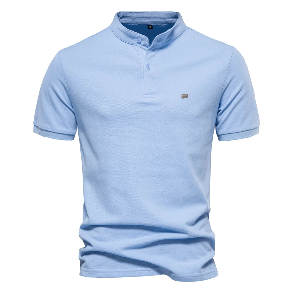 Herren Poloshirt aus 100 Prozent Baumwolle mit lässigem Stehkragen für den Sommer