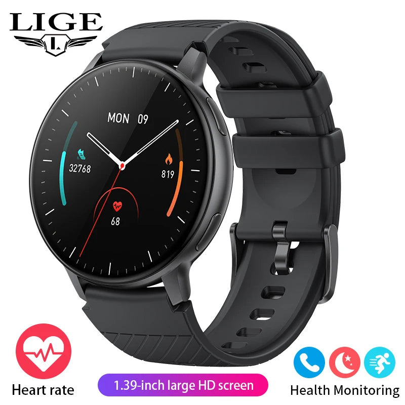 LIGE Neue Smartwatch mit Sprachanruf, 1,39 Zoll HD-Display, Smartwatch, Herzfrequenz-Gesundheitsüberwachung, Sport-Smartwatch für Männer und Frauen 2024