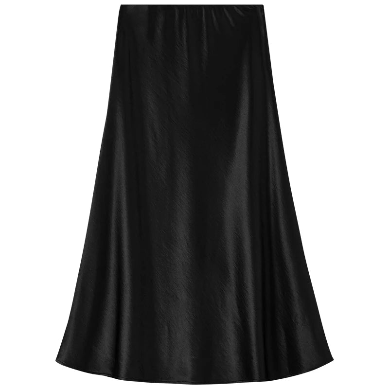 Damen Rock im Luxus-Stil aus Satin mit eleganter A-Linie