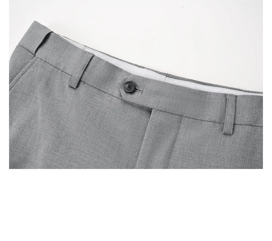 Herren-Anzugset mit Blazer und Hose in tiefem Blau und Khaki – modischer Seersucker für Frühling und Sommer, ideal für Hochzeiten und Büro.
