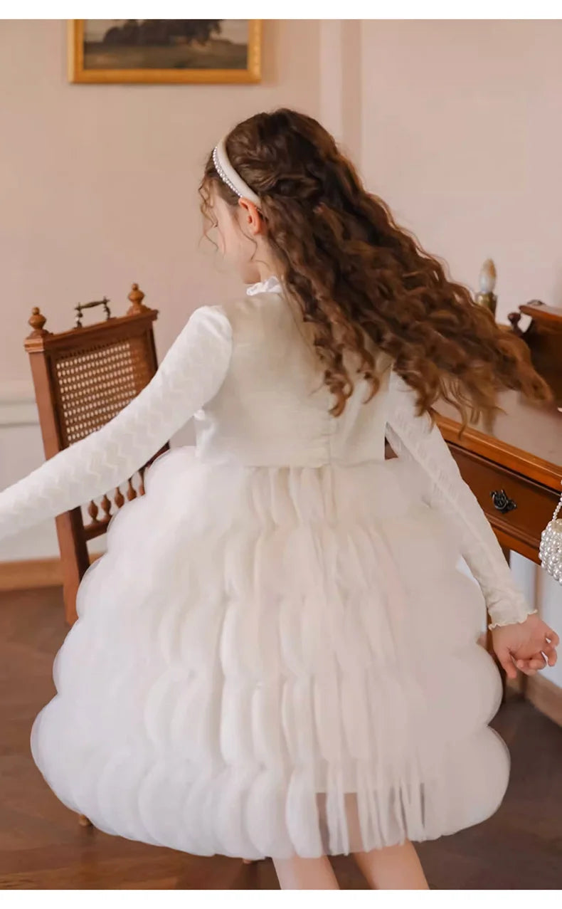 Lila Prinzessinnen-Kleid aus Gaze mit Pailletten für Mädchen – festliche Kinderbekleidung für Partys und Hochzeiten, Größe 3T-12T