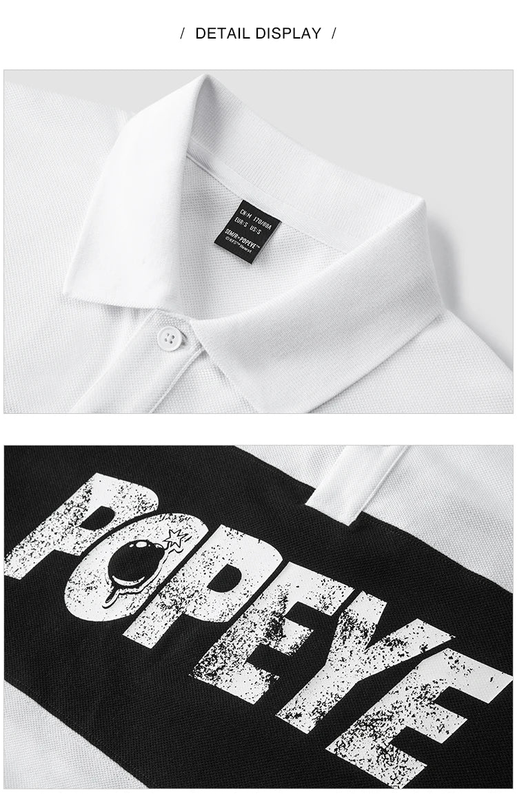 Semir Popeye Collaboration Poloshirt Herren 2025, Sommer, neuer Paar-Stil, übergroßes Polo-Top