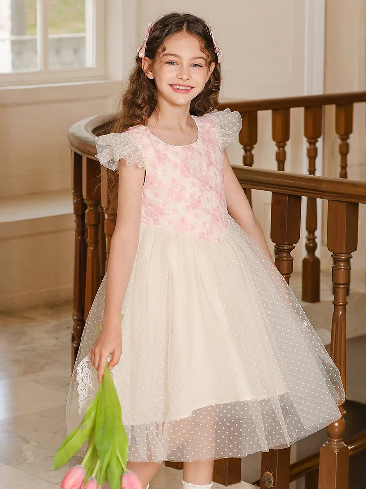 Weihnachtlicher Kinderpullover aus Wolle mit Blumenmuster in Rot und Weiß – Kuscheliger Strick für Mädchen von 110cm bis 170cm