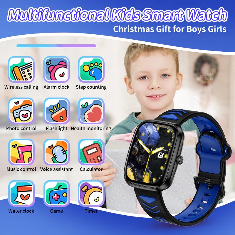 LIGE Neue Kind Smart Uhr Kinder Anruf Gesundheit Monitor Wasserdichte Smartwatch Wecker Student Uhren Kinder Jungen Mädchen Geschenk