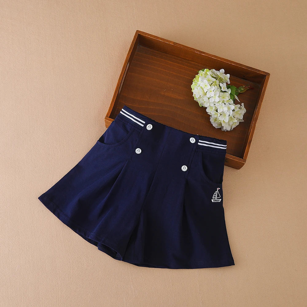 Kinder Mädchen Sommer Shorts Schule Kinder Adrette Elastische Taille Baumwolle Hosen Nette Baby Kleidung