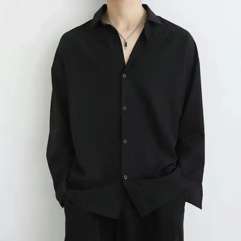 Langarm- und Kurzarm-Herrenhemd in Schwarz und Weiß – Slim Fit Business- und Bürohemd in Unifarben
