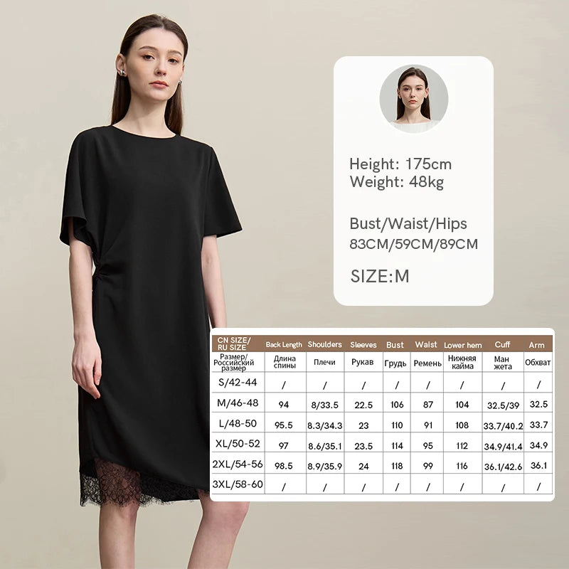 Elegantes Asymmetrisches Chiffonkleid Für Bürodamen