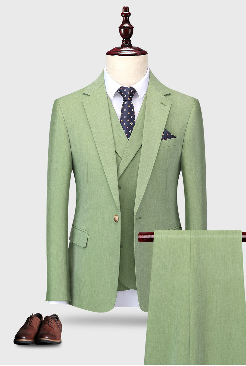 Luxuriöser Herren Anzug 3-teilig Grün S-5XL: Business, Hochzeit, Party, Eleganz Pur