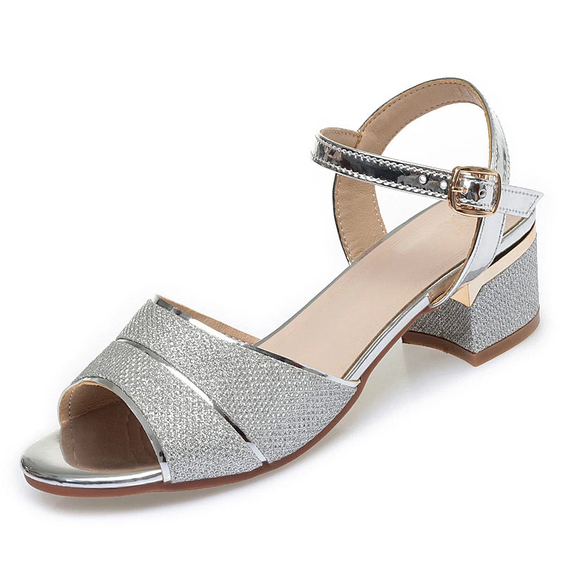 AIYUQI Sandalen Frau Sommer 2025, Neue Große Größe 41 42 43 Offene spitze Römischen Sandalen Frauen Mittlere Ferse Mode sandalen Frau