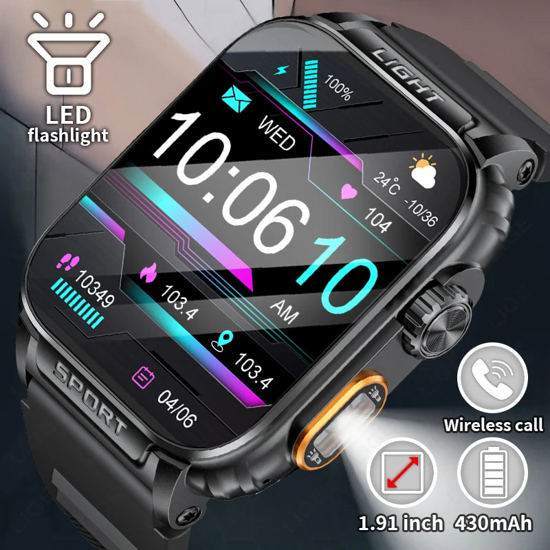 LIGE Neue 1,91 Zoll HD Smart Uhr Bluetooth Anruf 430 Mah Große Batterie Sport Fitness Tracker Smartwatch Band Für Huawei Xiaomi