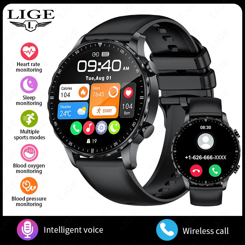 Herren und Damen Smartwatch mit IP68 wasserdichter Funktion und Bluetooth-Anruf