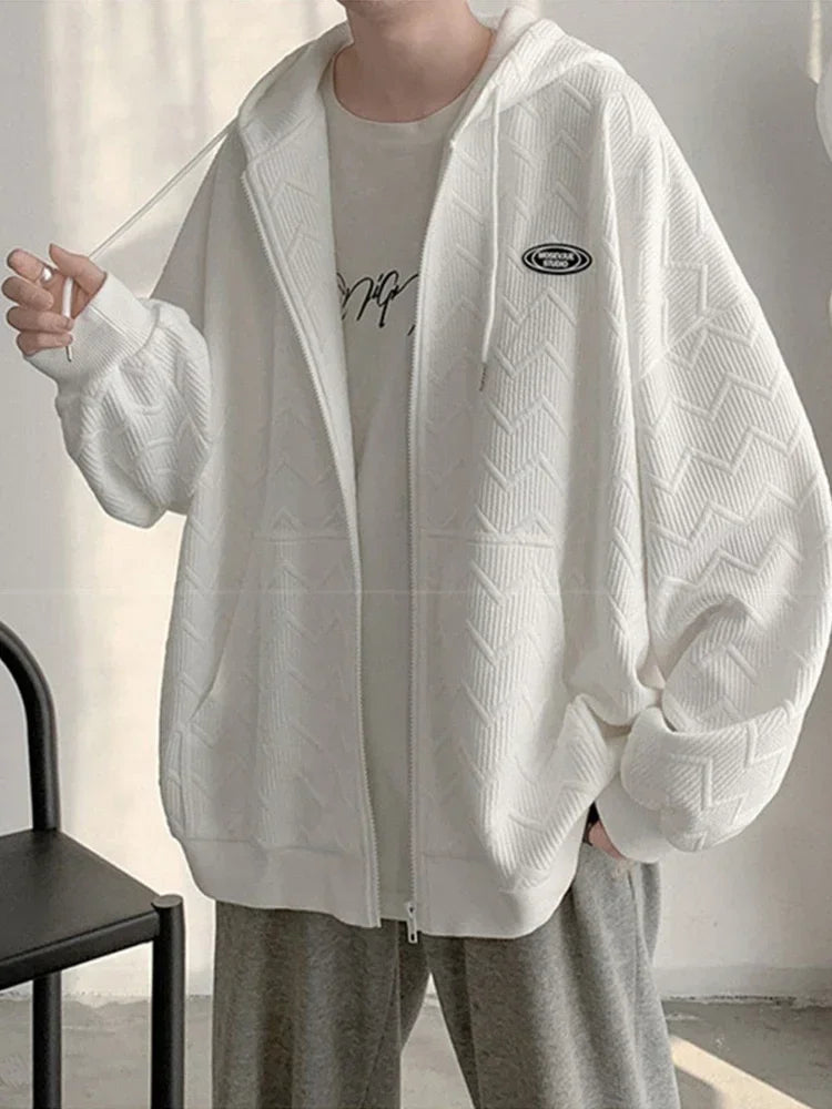 Herren Sweatshirt im Koreanischen Stil mit Kapuze und Taschen
