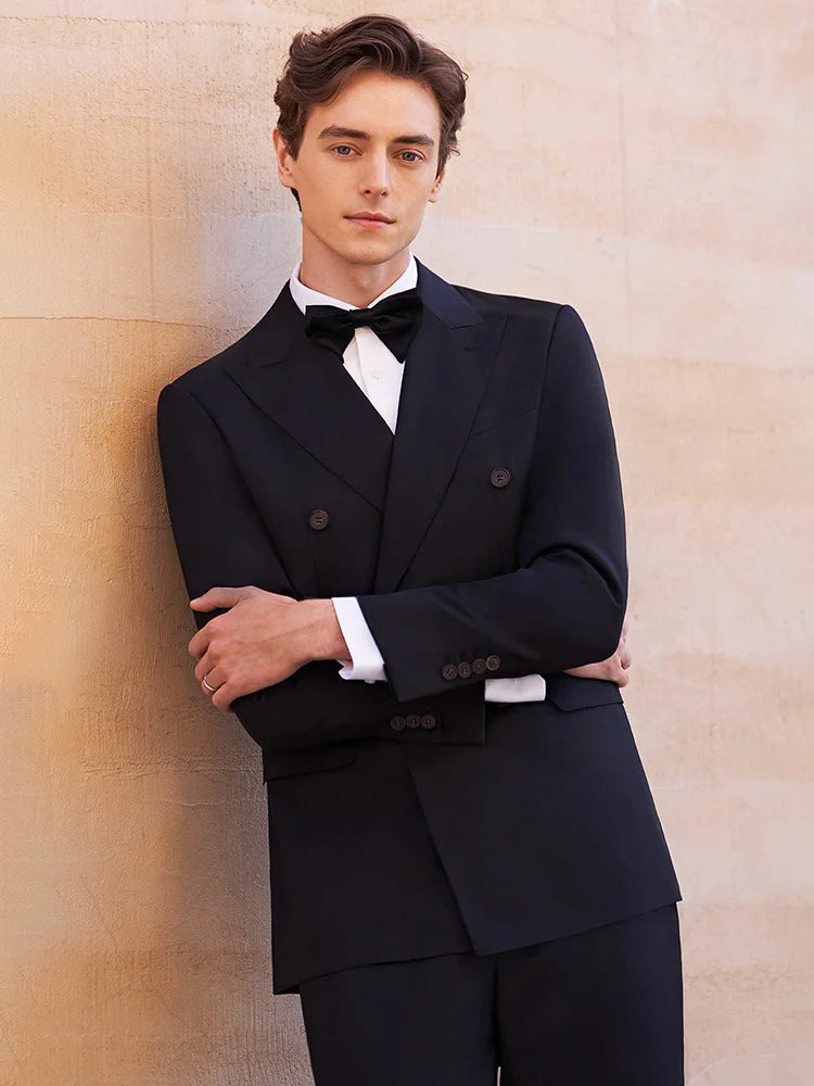 Schmal geschnittener Herrenanzug-Blazer mit grauen Streifen und 2-Knopf-Einreiher – ideal für Partys und Hochzeiten, Größe 48