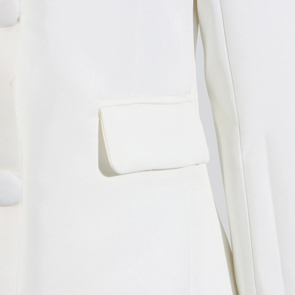 Elegantes Damen-Minikleid mit Perlenverzierung, Reverskragen und langen Ärmeln – Patchwork-Design mit Knopfleiste