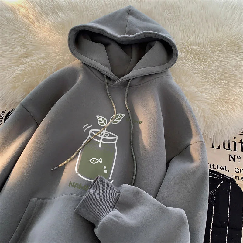 Herren Hoodies mit kawaii Cartoon Grafik im y2k Streetwear Stil