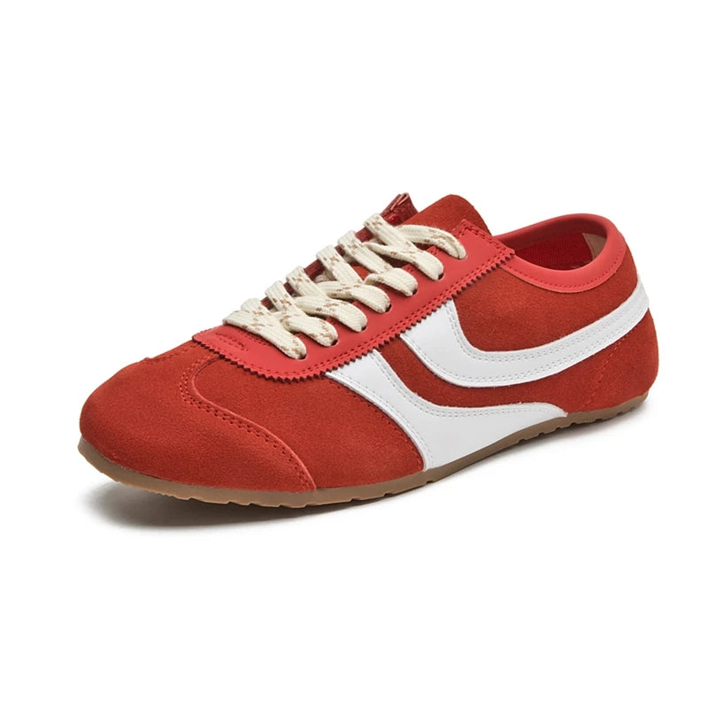 AIYUQI Damen Leder Sneaker Skateboard Style Retro