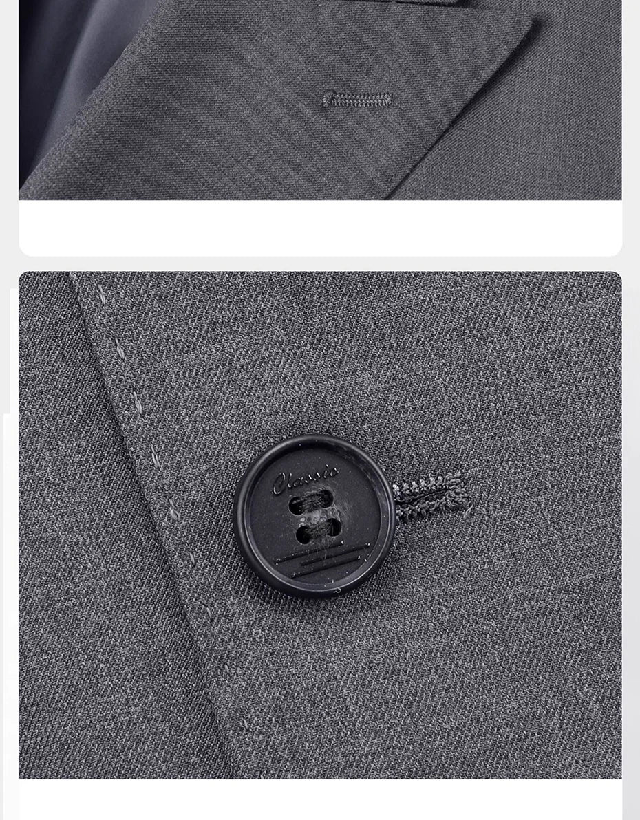 Eleganter Herrenanzug aus 30% Wolle: Grauer Slim-Fit Doppelreiher für Hochzeit & Business
