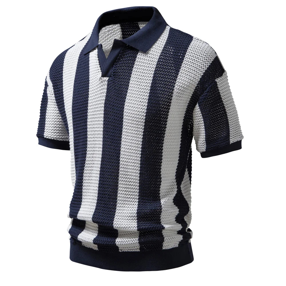 Herren Polo Shirts aus 100 Prozent Baumwolle mit V-Ausschnitt und kurzen Ärmeln