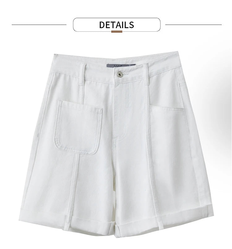 Minimalismus Baumwoll Jeans – Vintage Retro Fashion Shorts für Frauen