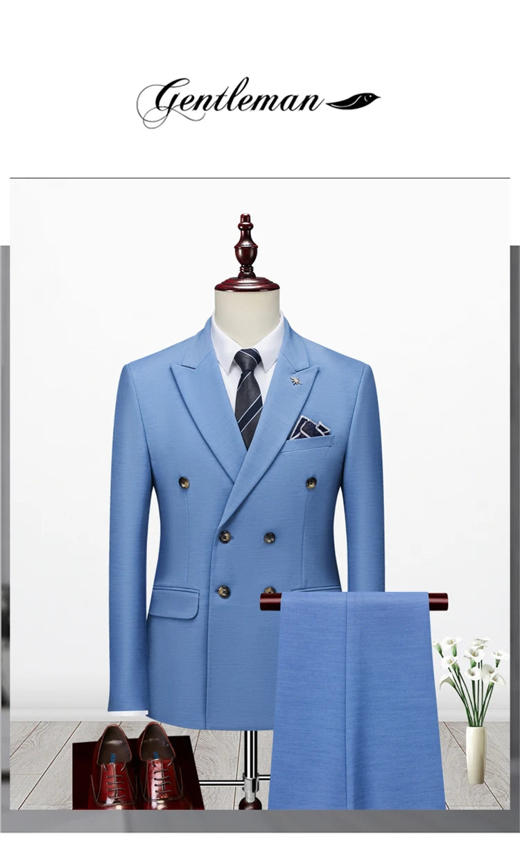Eleganter Herrenanzug – Blazer & Hose in Unifarben für festliche Anlässe