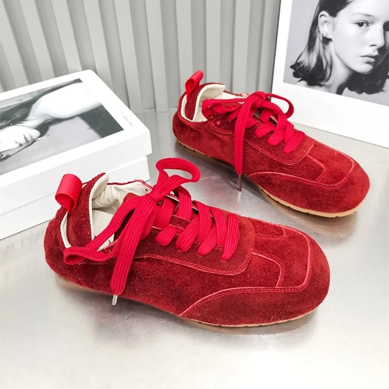 AIYUQI 2025 neue frauen flache schuhe Echt leder retro turnschuhe schuhe frauen Große größe modische Forrest Gump weibliche schuhe