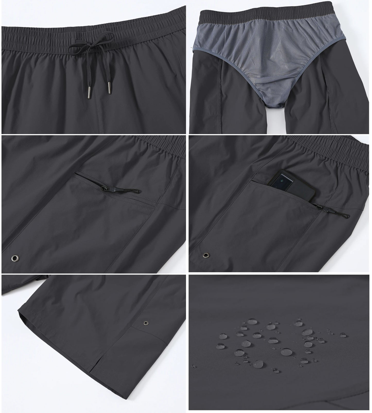 Herren-Badeshorts mit elastischem Bund, Reißverschlusstaschen und Mesh-Futter – schnelltrocknend für den Strand