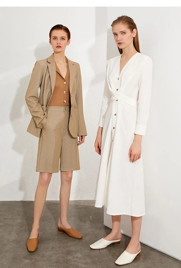 Damen Shorts im minimalistischen Stil mit hoher Taille und lässiger Passform