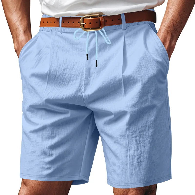 Graue Herren-Fitness-Shorts für Sommer und Training – Bequeme, elastische Dreipunkt-Hose für Laufen und Freizeit