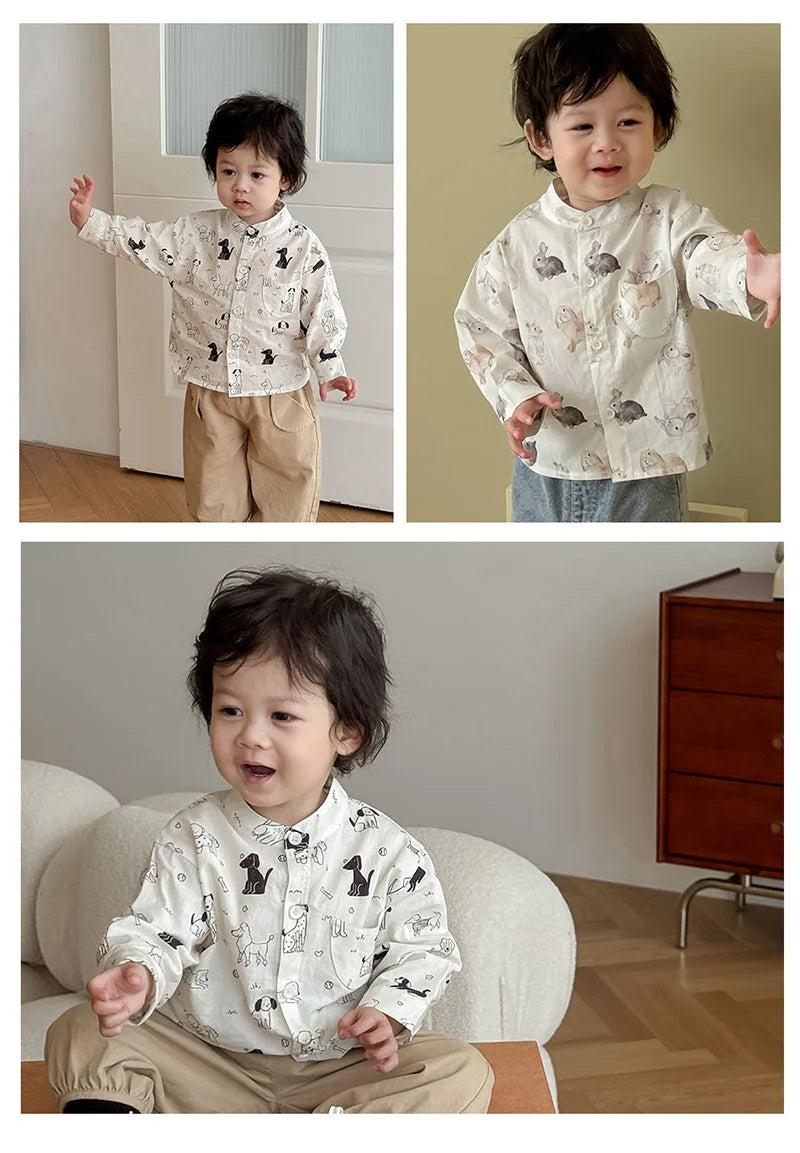 Mädchen Bluse mit süßem Cartoon Druck von 9M bis 5T