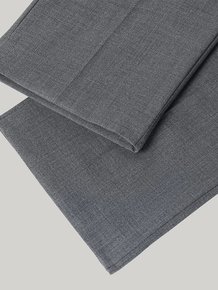 Eleganter Herrenanzug aus 30% Wolle: Grauer Slim-Fit Doppelreiher für Hochzeit & Business