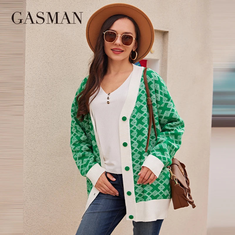 Frühling Herbst Damen Patchwork Pullover