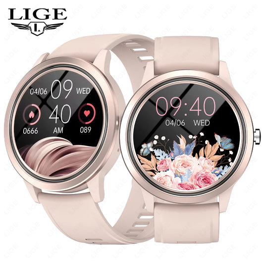 LIGE 2025 Neue Smart Uhr Für Frauen Bluetooth Anruf Fitness Tracking Herzfrequenz Gesundheit Monitor Dame Smartwatch Für Android iOS