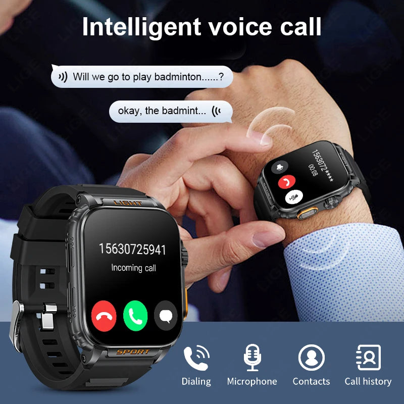 LIGE Neue 1,91 Zoll HD Smart Uhr Bluetooth Anruf 430 Mah Große Batterie Sport Fitness Tracker Smartwatch Band Für Huawei Xiaomi