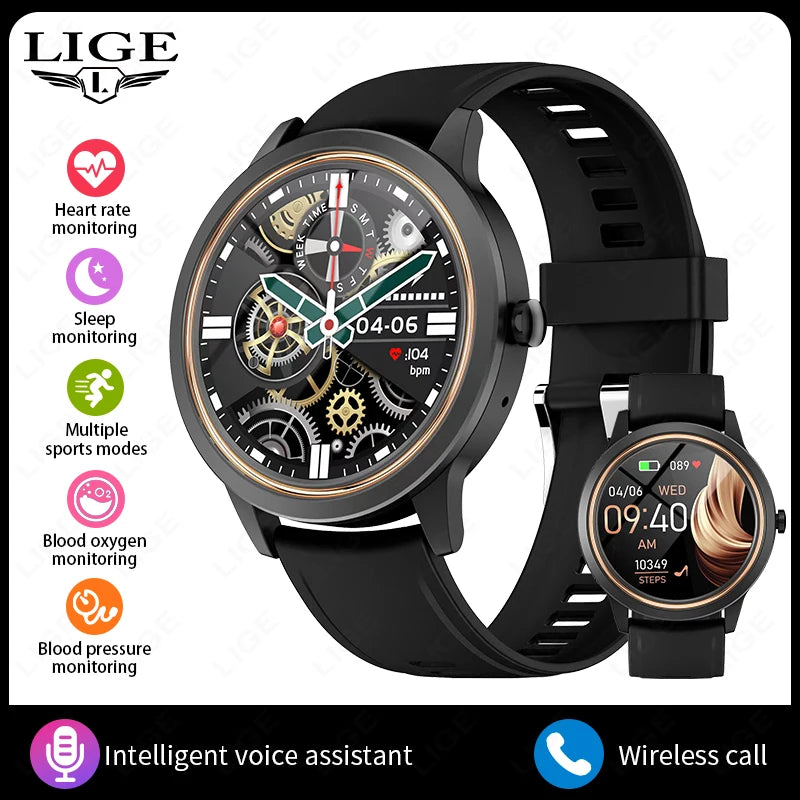 LIGE 2025 Neue Smart Uhr Für Frauen Bluetooth Anruf Fitness Tracking Herzfrequenz Gesundheit Monitor Dame Smartwatch Für Android iOS
