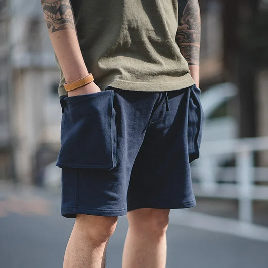Herren Cargo Joggers Shorts aus Baumwolle mit großen Taschen für lässige Tage