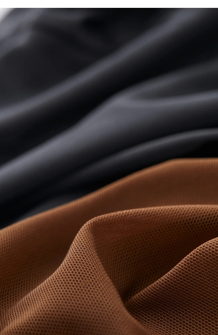 Damen Mesh-T-Shirt im minimalistischen Design mit halbhohem Ausschnitt