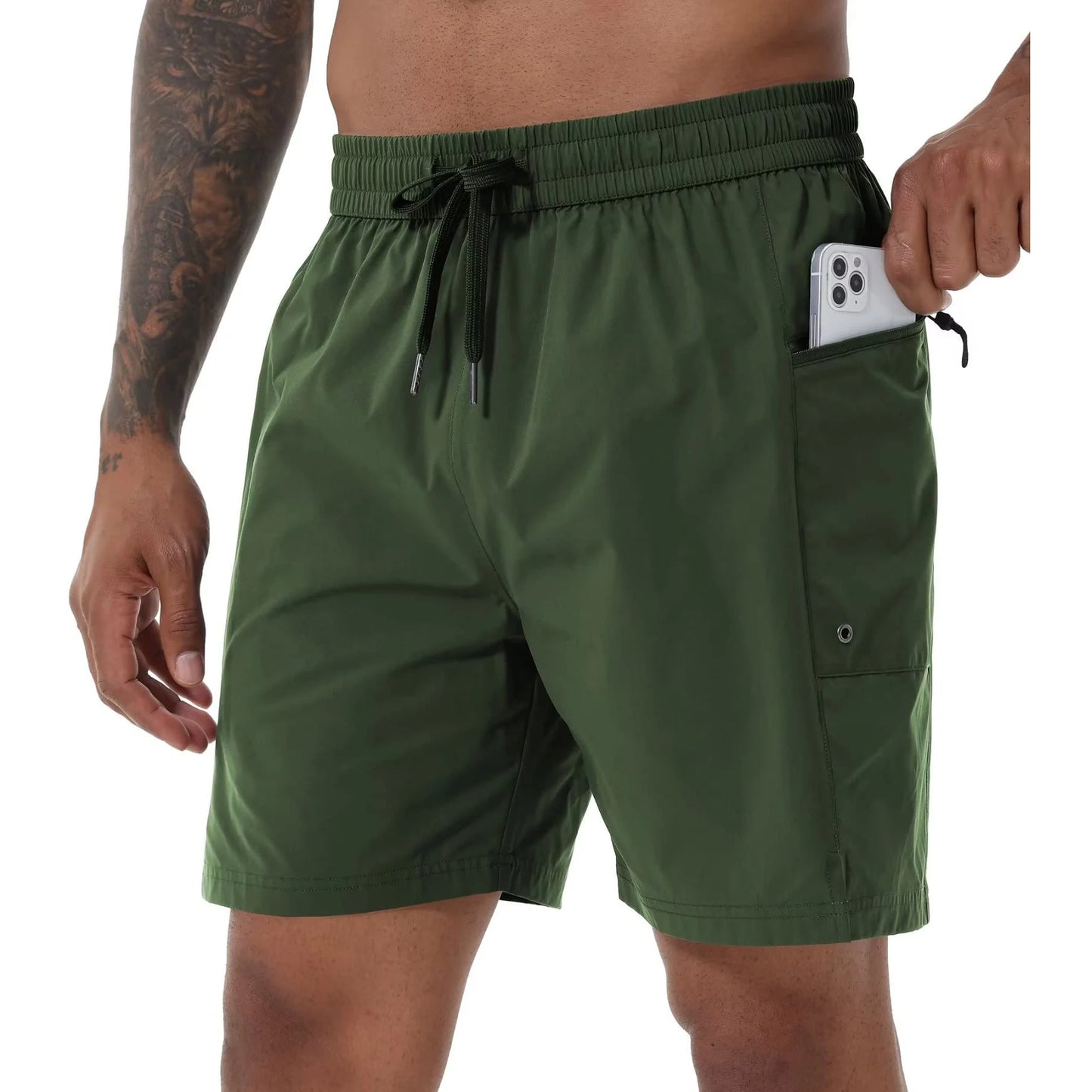 Herren-Badeshorts mit elastischem Bund, Reißverschlusstaschen und Mesh-Futter – schnelltrocknend für den Strand