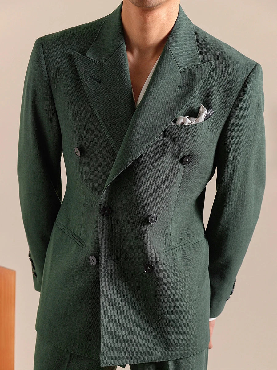 Eleganter Herrenanzug in Slim-Fit mit Blazer, Weste und Hose in Tiefblau – ideal für Hochzeit oder Business.