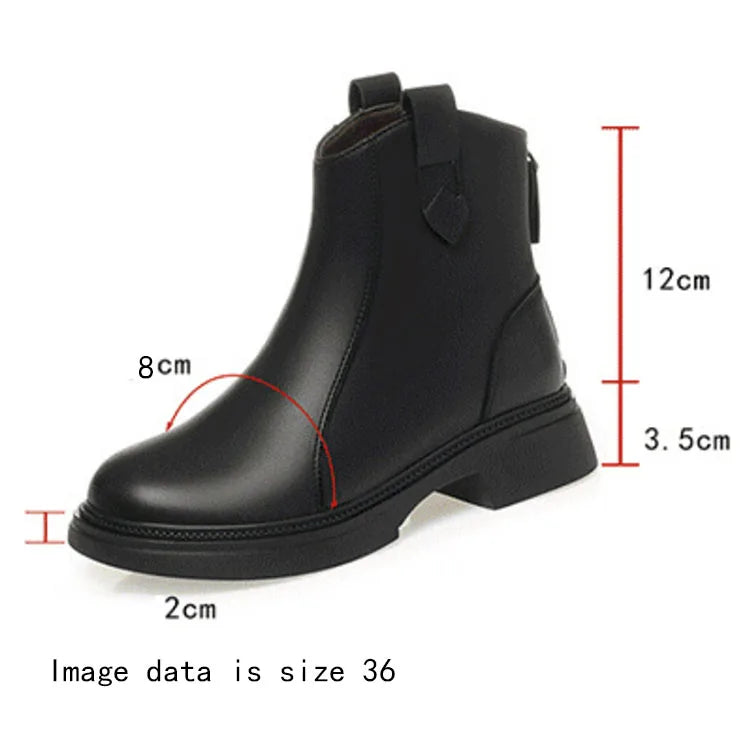Damen Schnee Stiefel aus Faux Pelz mit rutschfester Sohle und Reißverschluss