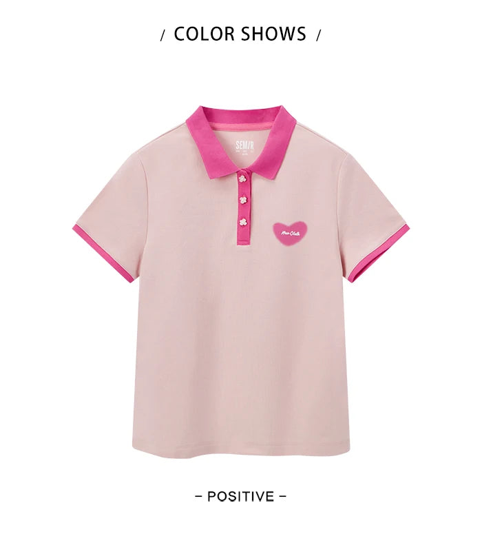 Semir Polo Shirt Frauen cool anti bakteriell schlank süß Stil Sommer neue Farbkontrast Druck Pulloverf Polo