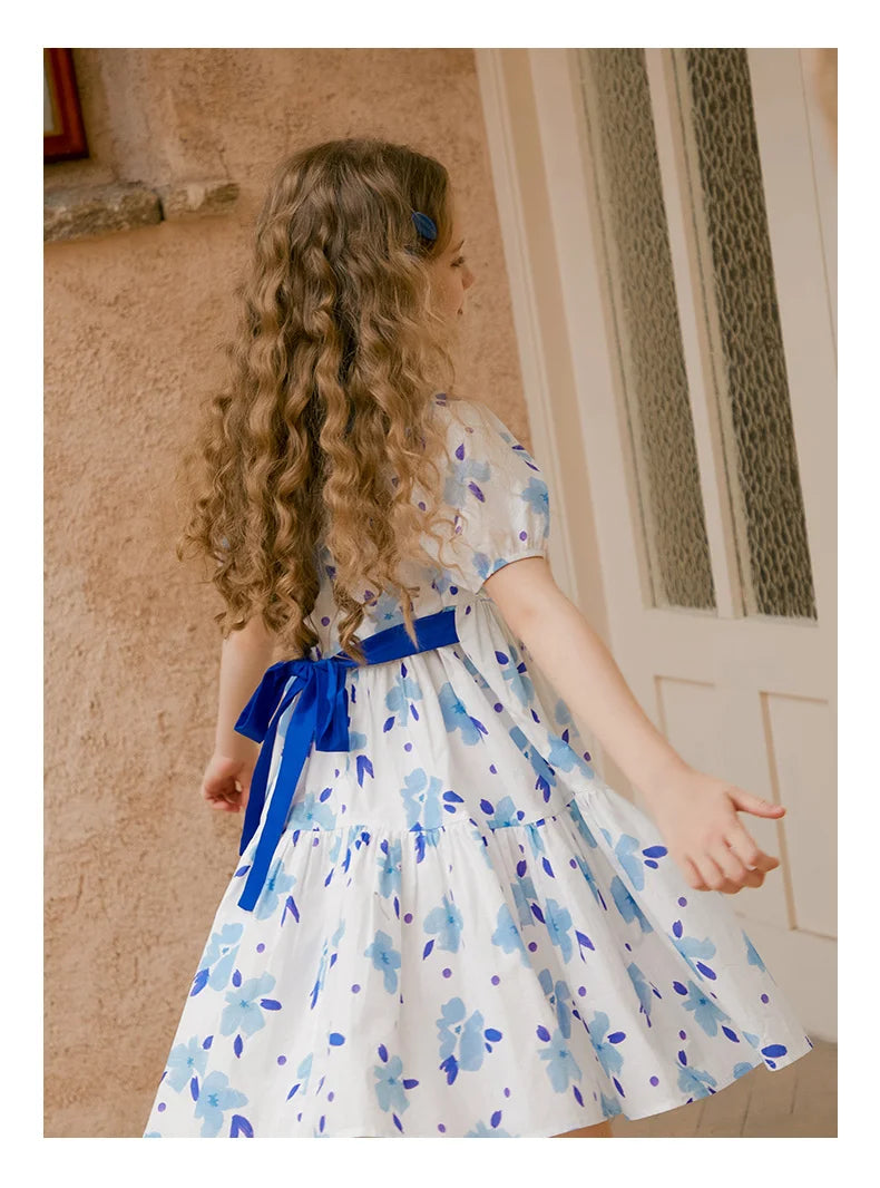 Prinzessinnen-Kleid für Mädchen in Lila mit Patchwork-Design – Sommermode für Kinder von 3 bis 14 Jahren