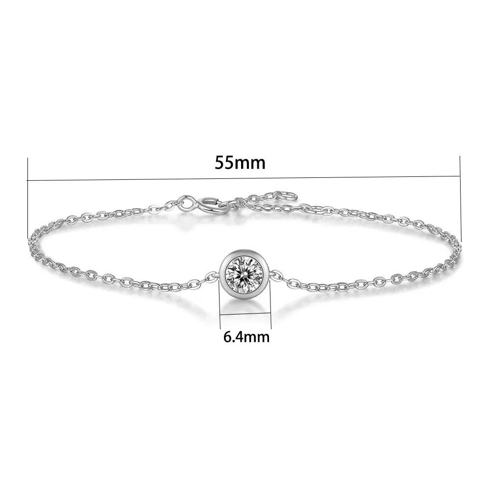Damen-Armband mit Moissanit in Lünettenfassung
