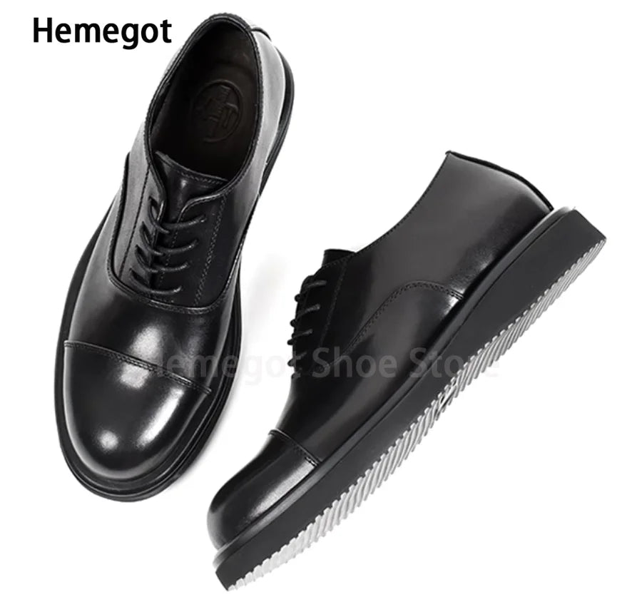 Herren-Schnürschuhe aus Leder in Schwarz/Kaffee – elegant & strapazierfähig
