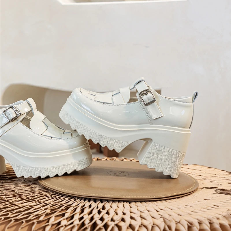 AIYUQI Echtes Leder Frauen Sandalen 2025, Neue Mode High-heel Sandalen Frauen Geschlossene Zehen Plattform Römischen Sandalen Frauen